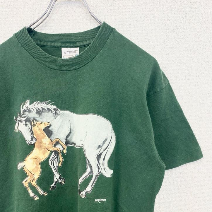 古着 used　SCREENSTARS　半袖プリントTシャツ　ヴィンテージ　シングルステッチ　緑　グリーン　90s　Mサイズ