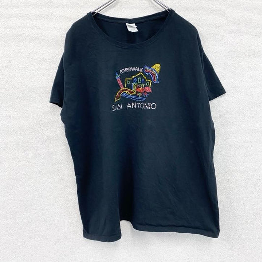 GILDAN　ギルダン　半袖プリントTシャツ　ラインストーン　黒　ブラック　3XLサイズ