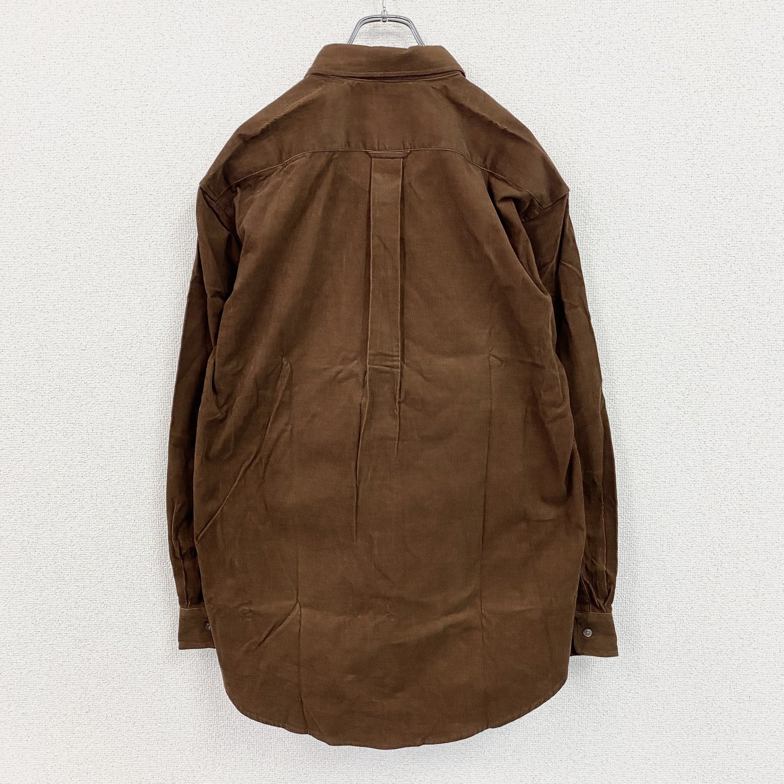 ～00s　UNIQLO　ユニクロ　長袖コーデュロイシャツ　ボタンダウンシャツ　茶色　ブラウン　XLサイズ