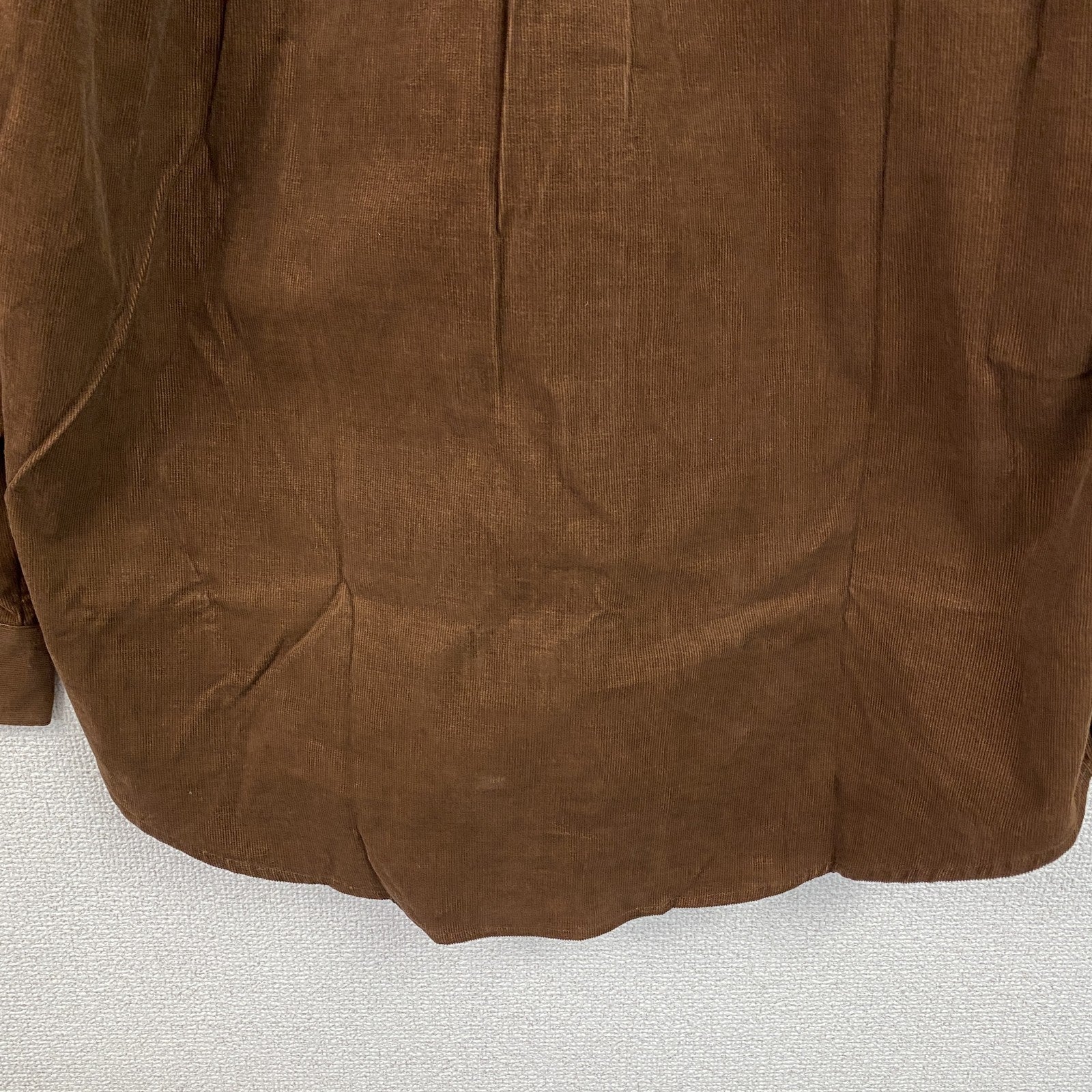 ～00s　UNIQLO　ユニクロ　長袖コーデュロイシャツ　ボタンダウンシャツ　茶色　ブラウン　XLサイズ