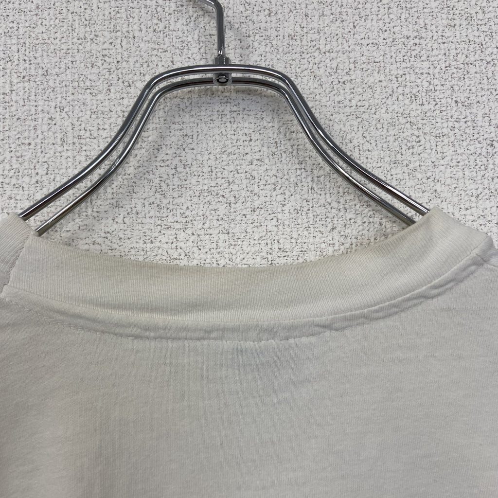 古着 used　Hanes ヘインズ　半袖プリントTシャツ　シングルステッチ　90s　US製　カジュアルデザイン　白　Lサイズ