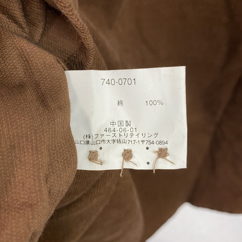 ～00s　UNIQLO　ユニクロ　長袖コーデュロイシャツ　ボタンダウンシャツ　茶色　ブラウン　XLサイズ