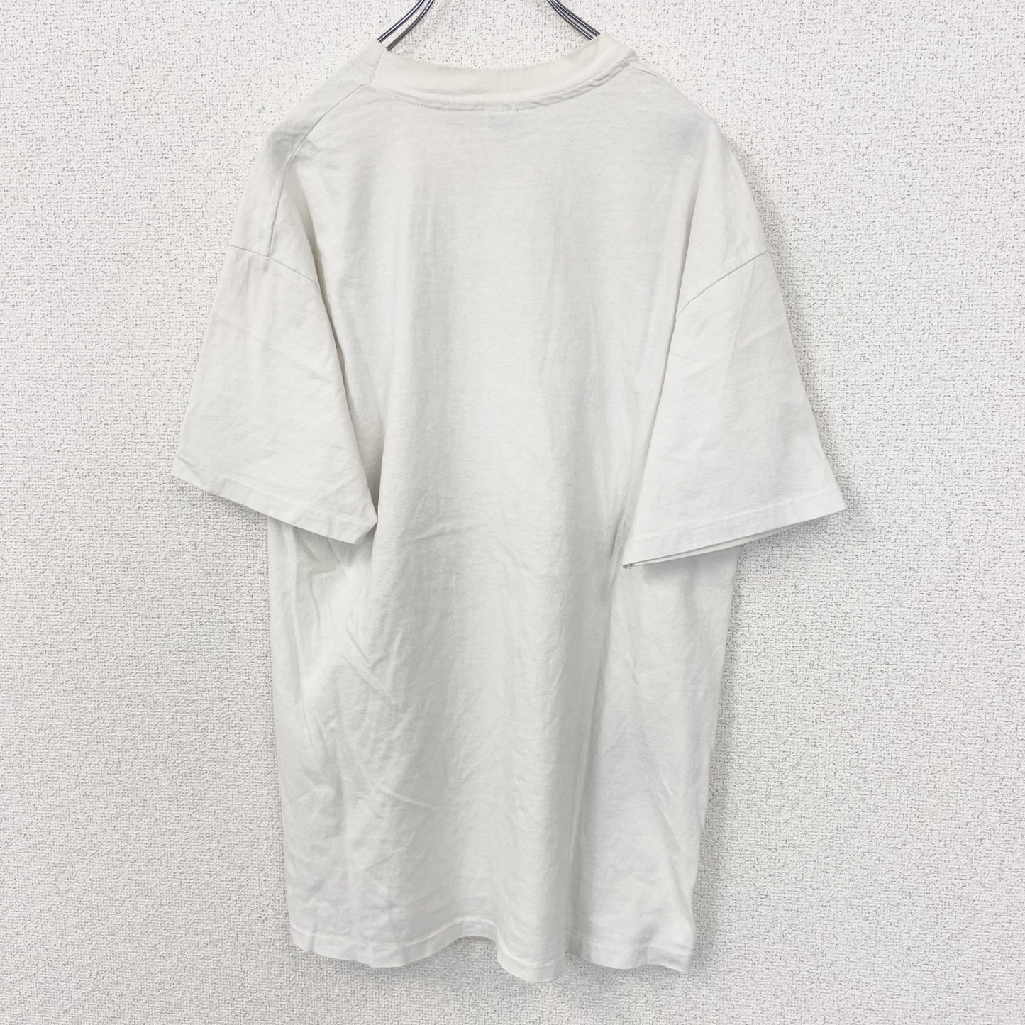 古着 used　Hanes ヘインズ　半袖プリントTシャツ　シングルステッチ　90s　US製　カジュアルデザイン　白　Lサイズ