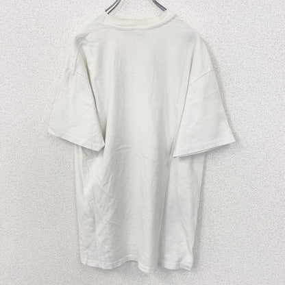 古着 used　Hanes ヘインズ　半袖プリントTシャツ　シングルステッチ　90s　US製　カジュアルデザイン　白　Lサイズ
