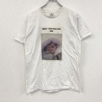 B&C　半袖プリントフォトTシャツ　誰やねん　白　ホワイト　Sサイズ