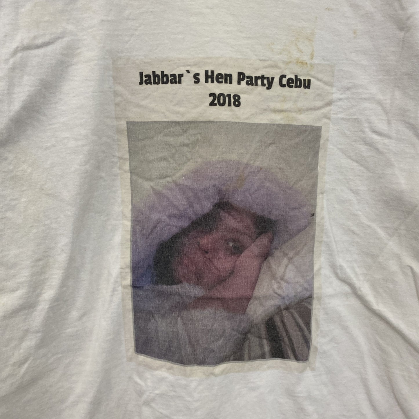 B&C　半袖プリントフォトTシャツ　誰やねん　白　ホワイト　Sサイズ