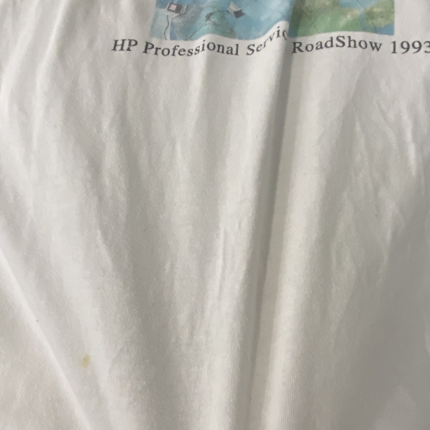 古着 used　Hanes ヘインズ　半袖プリントTシャツ　シングルステッチ　90s　US製　カジュアルデザイン　白　Lサイズ