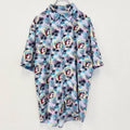 古着 used　半袖プリント総柄シャツ　BUC-EE'S　バッキーズ　キャラクター　レトロデザイン　アロハ　カラフル　XLサイズ