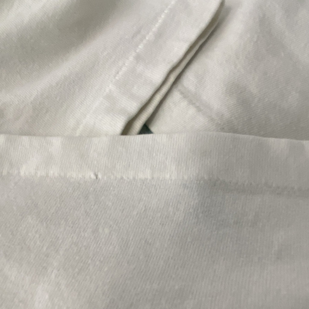 古着 used　Hanes ヘインズ　半袖プリントTシャツ　シングルステッチ　90s　US製　カジュアルデザイン　白　Lサイズ