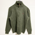 古着 used　PolobyRalphLauren　ポロバイラルフローレン　長袖ハーフジップニット　セーター　緑　秋冬服　Mサイズ