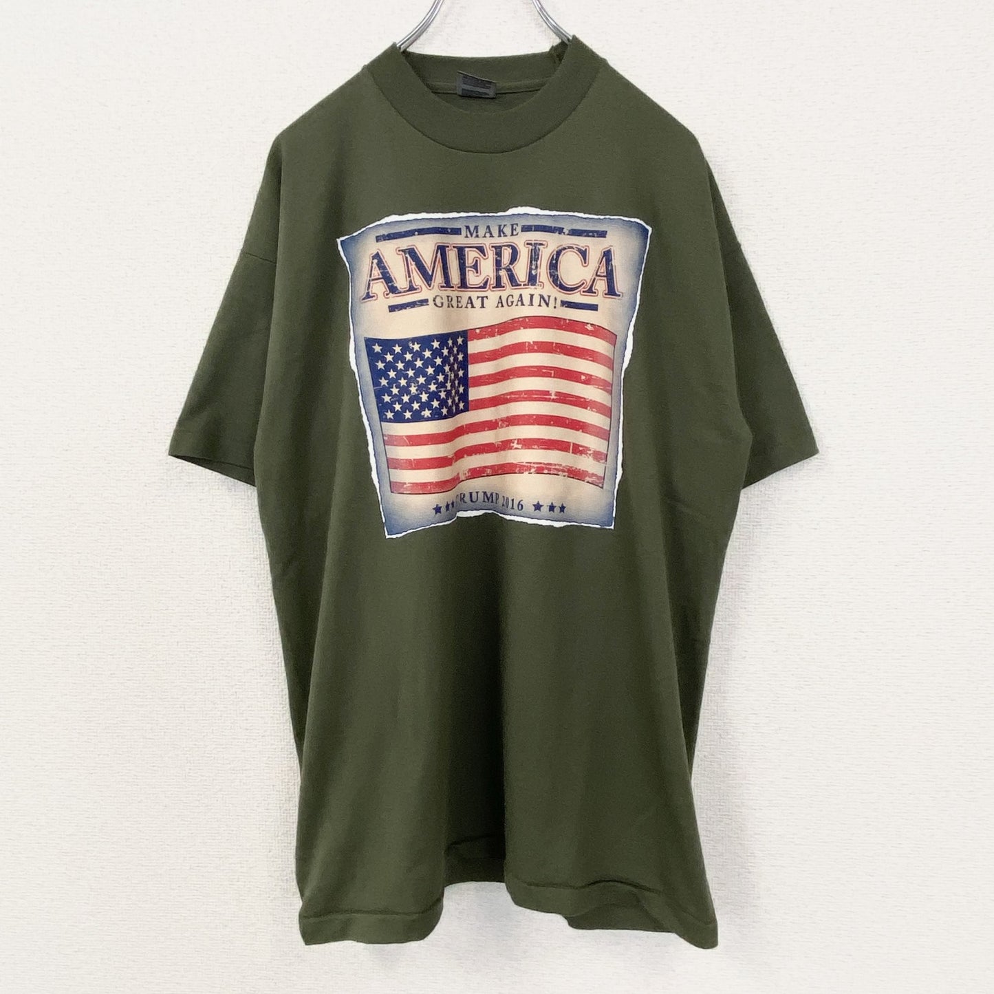 古着 used　FURUIT OF THE LOOM　半袖プリントTシャツ　シングルステッチ　90s　US製　緑　XLサイズ