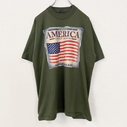 古着 used　FURUIT OF THE LOOM　半袖プリントTシャツ　シングルステッチ　90s　US製　緑　XLサイズ