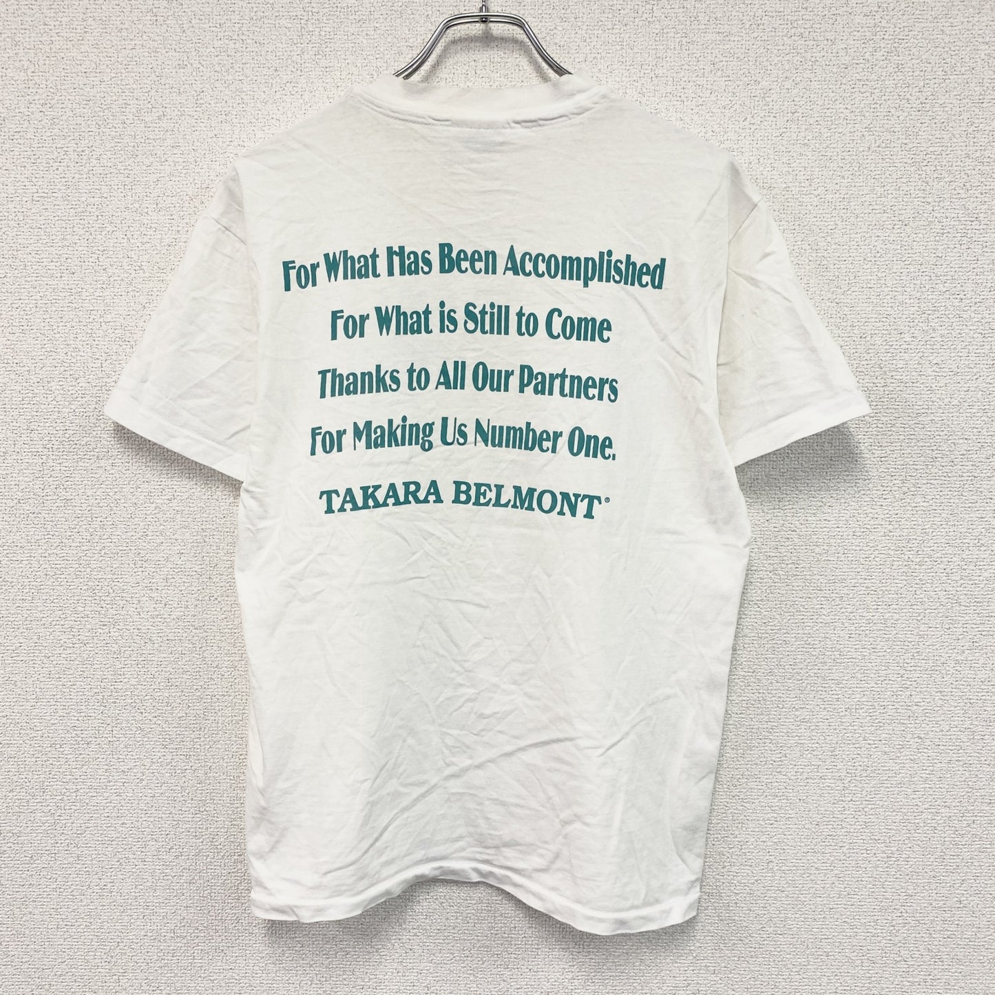 90s　Hanes　ヘインズ　タカラベルモント　半袖プリント企業Tシャツ　シングルステッチ　ヴィンテージ　白　ホワイト　Mサイズ