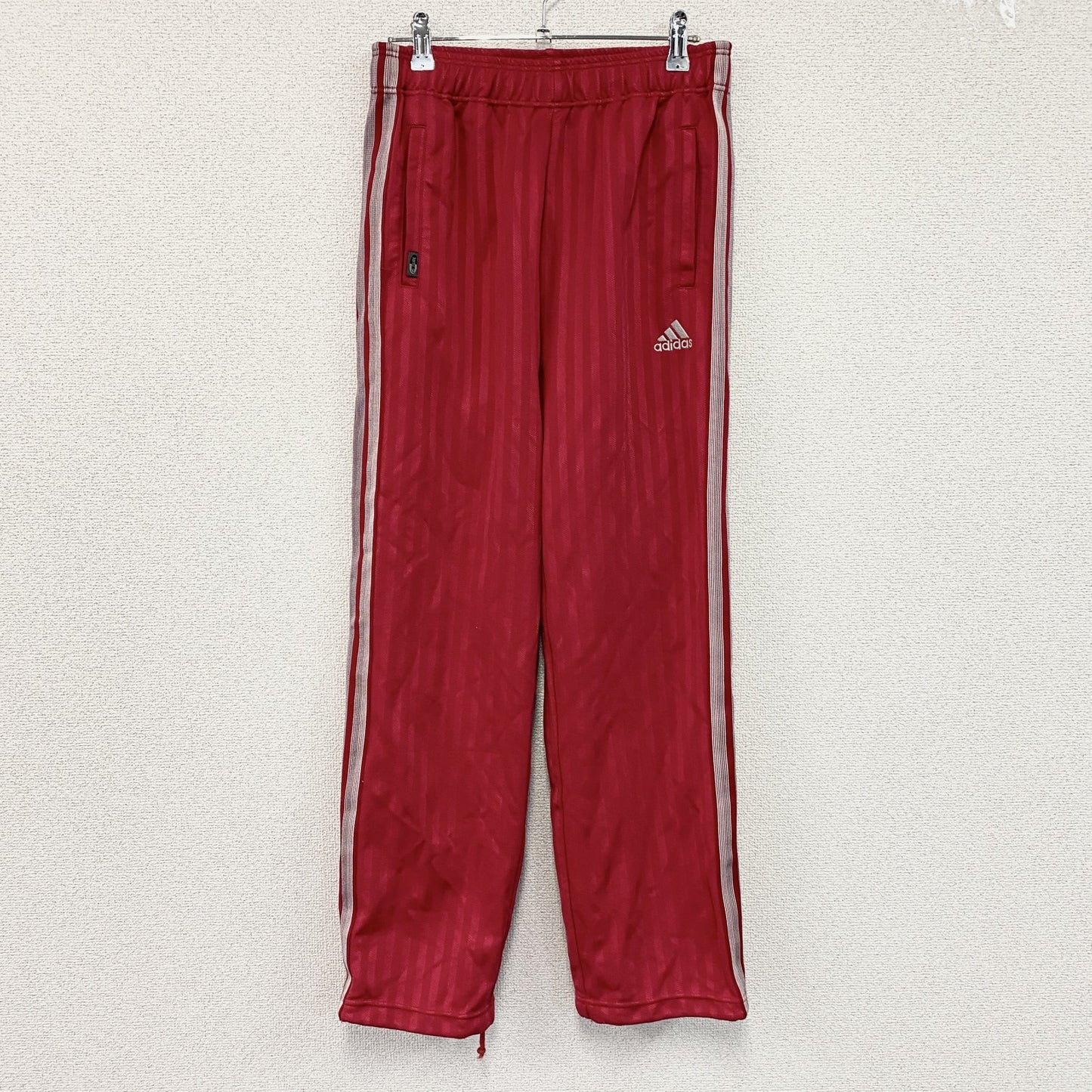 adidas　アディダス　トラックパンツ　ジャージパンツ　赤　レッド　Mサイズ