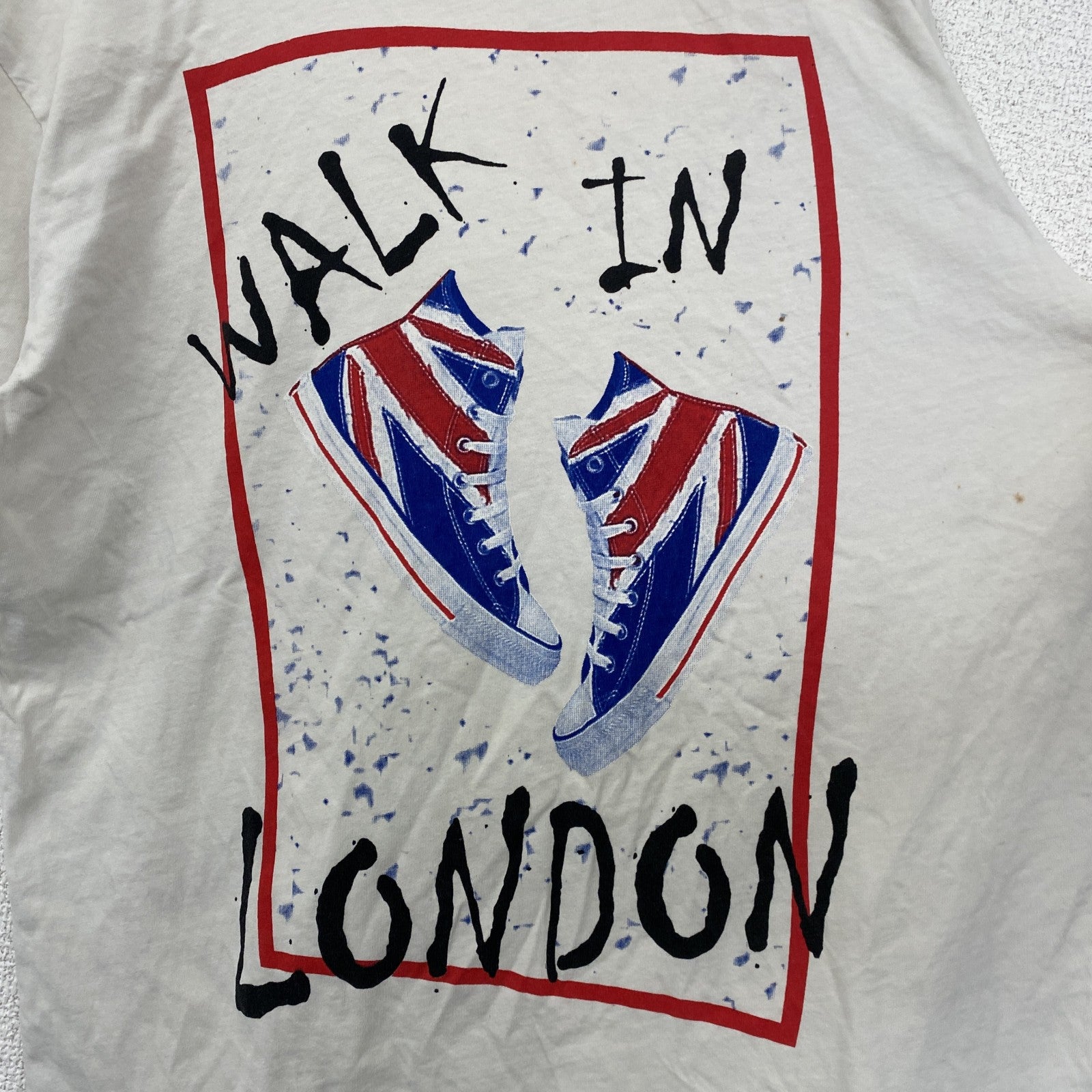 NoS　半袖プリントTシャツ　WALK IN RONDON　ユニオン・ジャック　スニーカー　白　ホワイト　Lサイズ
