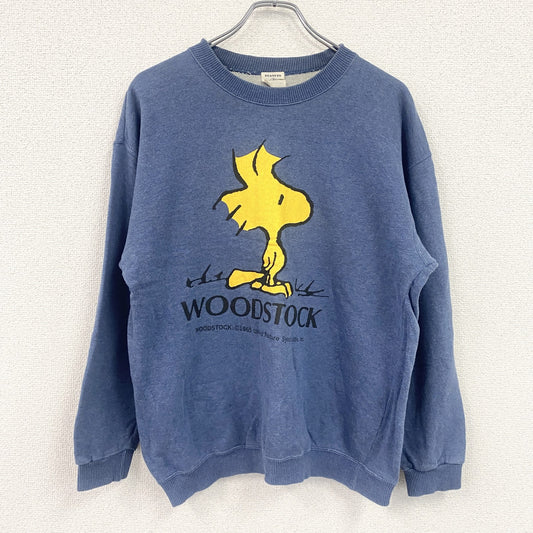 90s　PEANUTS　ピーナッツ　WOODSTOCK　ウッドストック　スウェット/トレーナー　ヴィンテージ　青　ブルー　Mサイズ