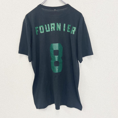古着 used　半袖プリントTシャツ　シングルステッチ　FOURNIER　90s　クルーネック　カジュアルデザイン　黒　Mサイズ