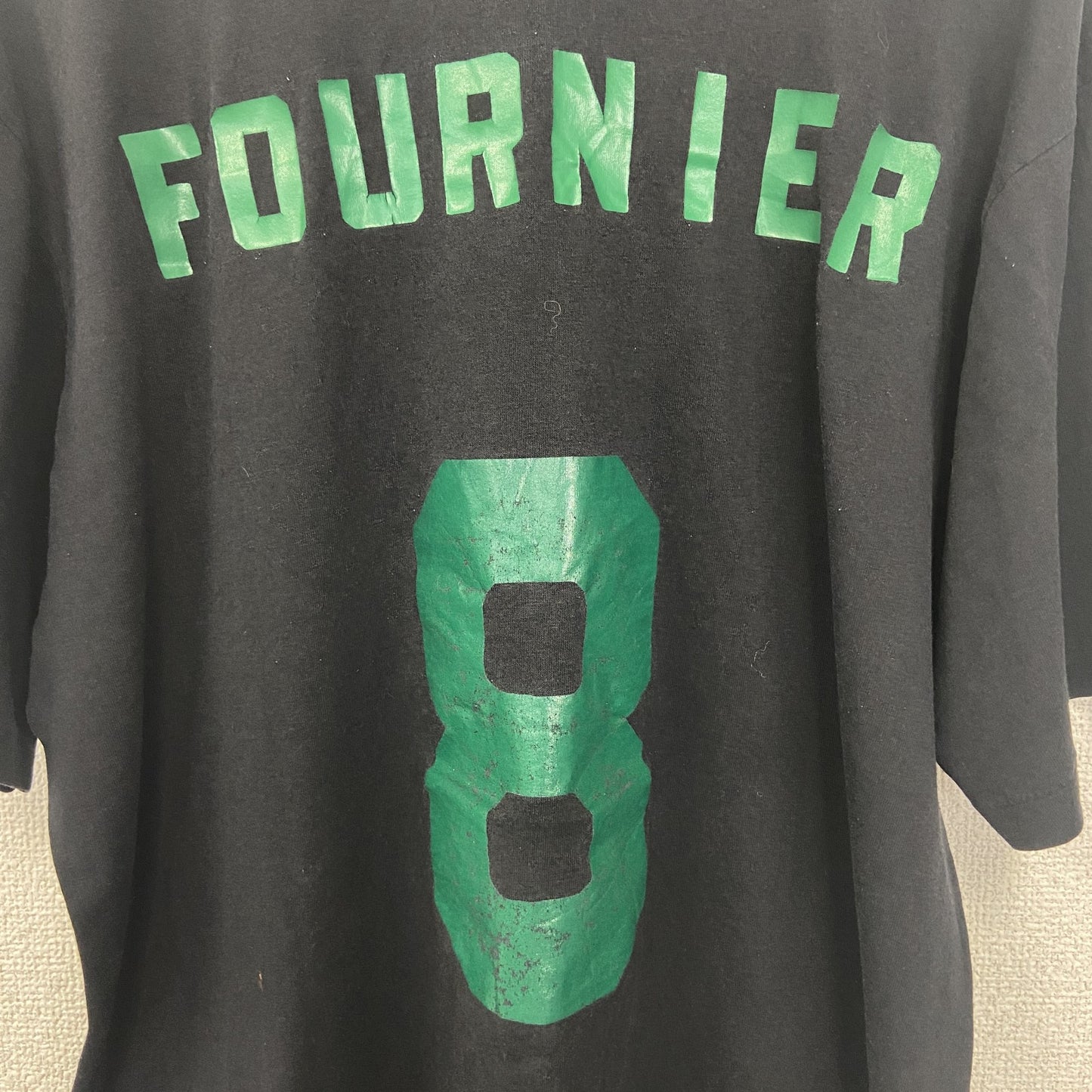 古着 used　半袖プリントTシャツ　シングルステッチ　FOURNIER　90s　クルーネック　カジュアルデザイン　黒　Mサイズ