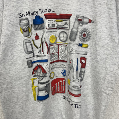 古着 used　ONEITA　半袖プリントTシャツ　シングルステッチ　90s　クルーネック　カジュアルデザイン　白　Lサイズ