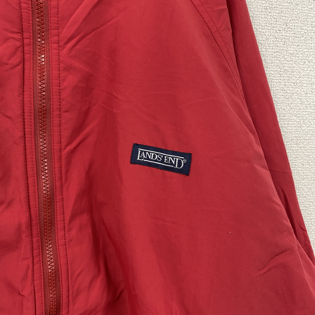 ～90s　LANDS'END　ランズエンド　フルジップナイロンブルゾン　ヴィンテージ　フリースライナー　赤　レッド　XLサイズ