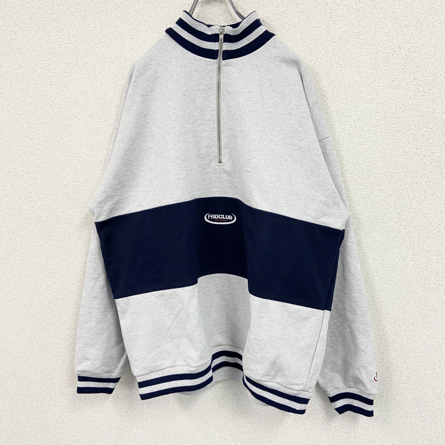 FREAK'S STORE　FRO SPA DUPA CLUB　ハーフジップトレーナー　霜降りグレー　XLサイズ