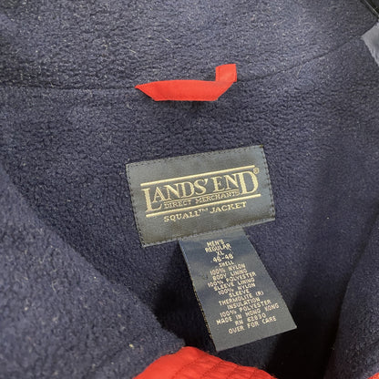 ～90s　LANDS'END　ランズエンド　フルジップナイロンブルゾン　ヴィンテージ　フリースライナー　赤　レッド　XLサイズ
