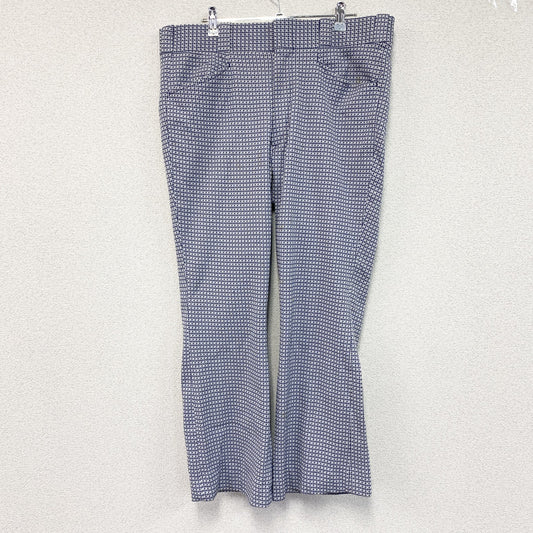 ～90s　Smartair　フレアパンツ　千鳥格子柄　ヴィンテージ　青　ブルー