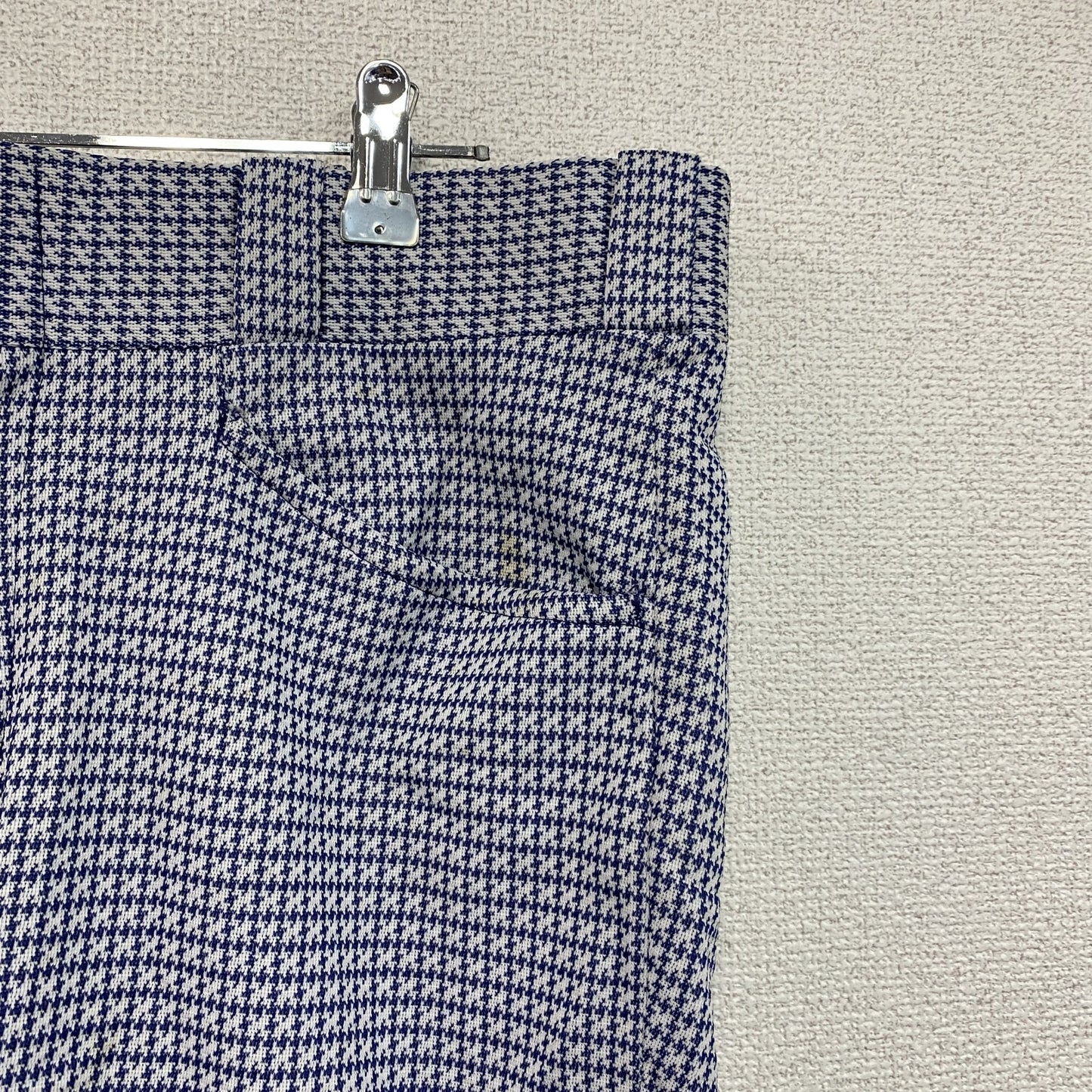 Smartair　スマートエア　フレアパンツ　千鳥格子柄　青　ブルー