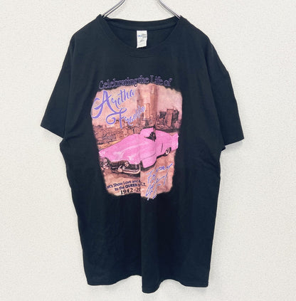 古着 used　GILDAN ギルダン　半袖プリントTシャツ　キャデラック　エルドラド　クルーネック　レトロ　黒　XLサイズ