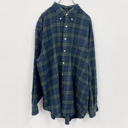 90s　OLD GAP　オールドギャップ　長袖ボタンダウンシャツ　ネルシャツ　ヴィンテージ　青　ブルー　2XLサイズ