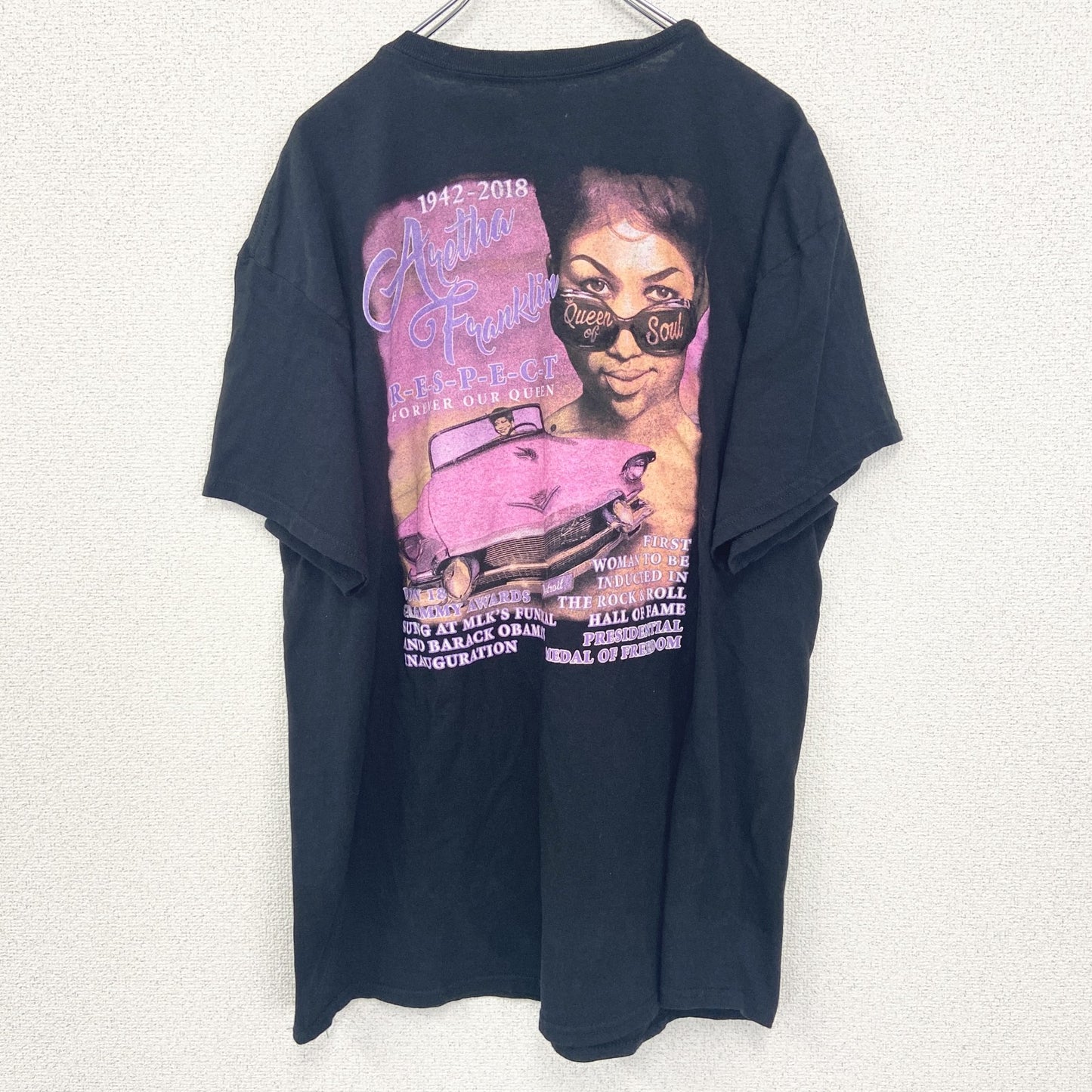 古着 used　GILDAN ギルダン　半袖プリントTシャツ　キャデラック　エルドラド　クルーネック　レトロ　黒　XLサイズ