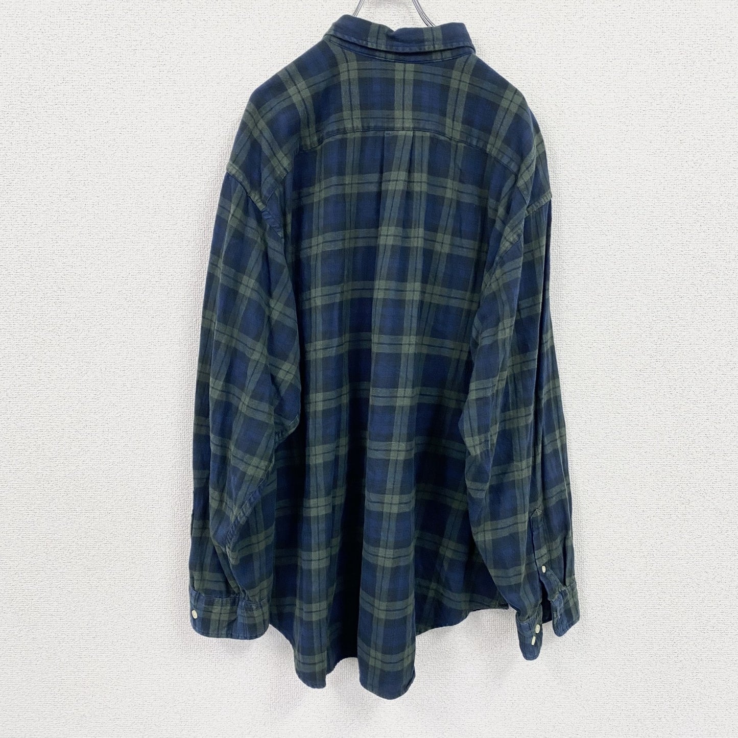 90s　OLD GAP　オールドギャップ　長袖ボタンダウンシャツ　ネルシャツ　ヴィンテージ　青　ブルー　2XLサイズ