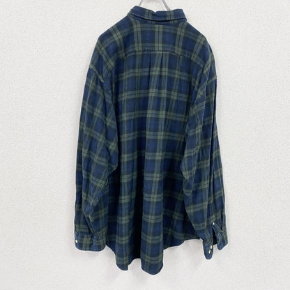 90s　OLD GAP　オールドギャップ　長袖ボタンダウンシャツ　ネルシャツ　ヴィンテージ　青　ブルー　2XLサイズ