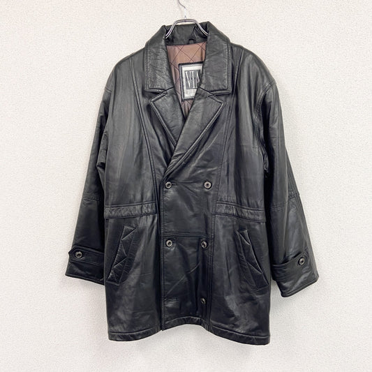 ～00s　VIA NUOVA PELLE　ラムレザーカーコート　レザージャケット　黒　ブラック　52サイズ