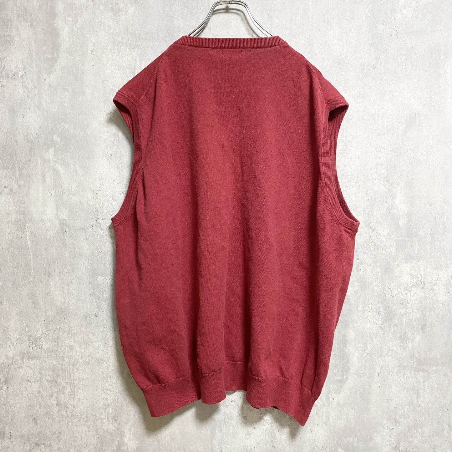 IZOD　アイゾッド　ニットベスト/セーター　刺繍ロゴ　ワンポイント　赤　レッド　XXLサイズ