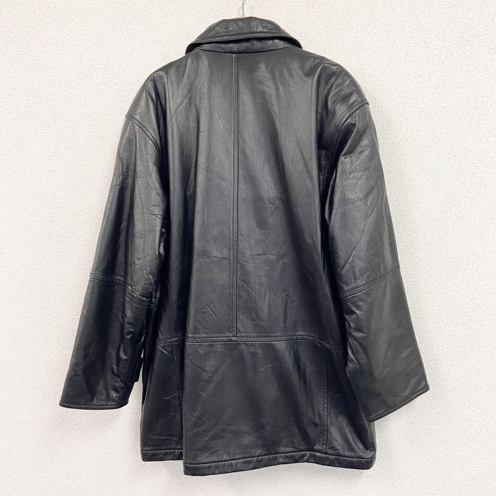 ～00s　VIA NUOVA PELLE　ラムレザーカーコート　レザージャケット　黒　ブラック　52サイズ