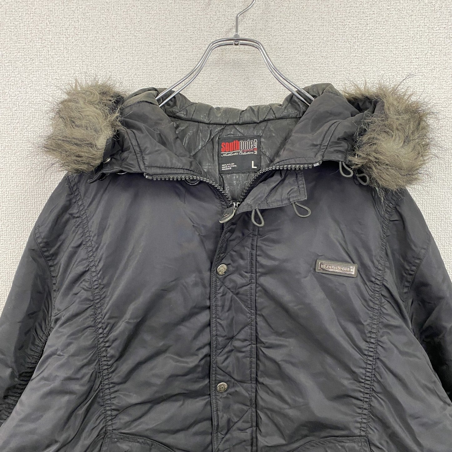 SOUTHPOLE　サウスポール　N-2Bタイプ　フライトジャケット　中綿入り　黒　ブラック　Lサイズ