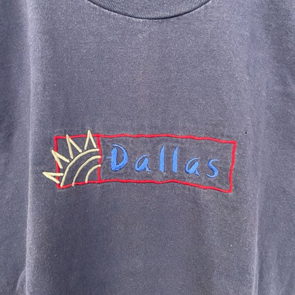 古着 used　90s　Anvil アンビル　半袖刺繍Tシャツ　シングルステッチ　ヴィンテージ　ネイビー　紺　Lサイズ