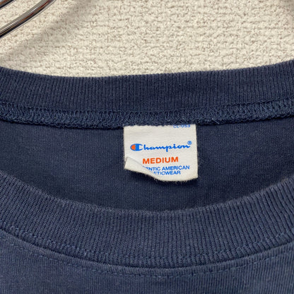 Champion　チャンピオン　長袖プリントTシャツ/ロンT　3連プリント　トリコタグ　復刻　紺　ネイビー　Mサイズ