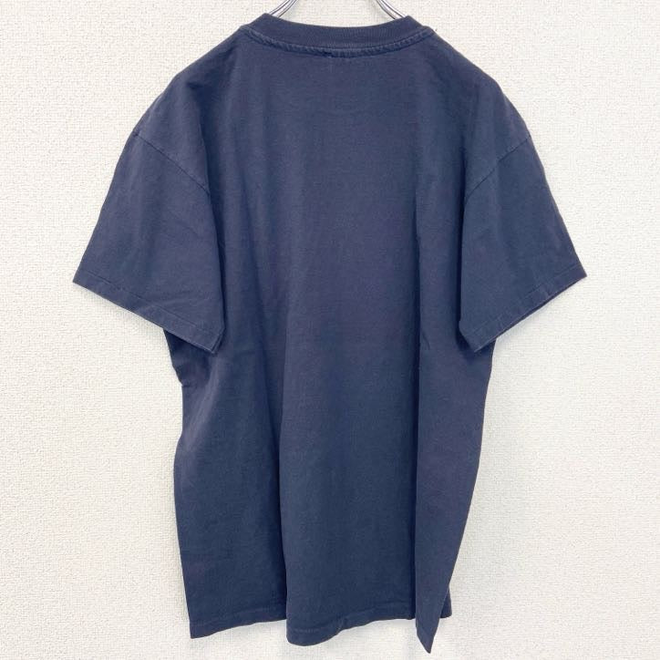 古着 used　90s　Anvil アンビル　半袖刺繍Tシャツ　シングルステッチ　ヴィンテージ　ネイビー　紺　Lサイズ