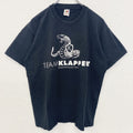 古着 used　フルーツオブザルーム　半袖アニマルプリントTシャツ　黒　ブラック　蛇柄　ヘビ柄　クルーネック　Lサイズ