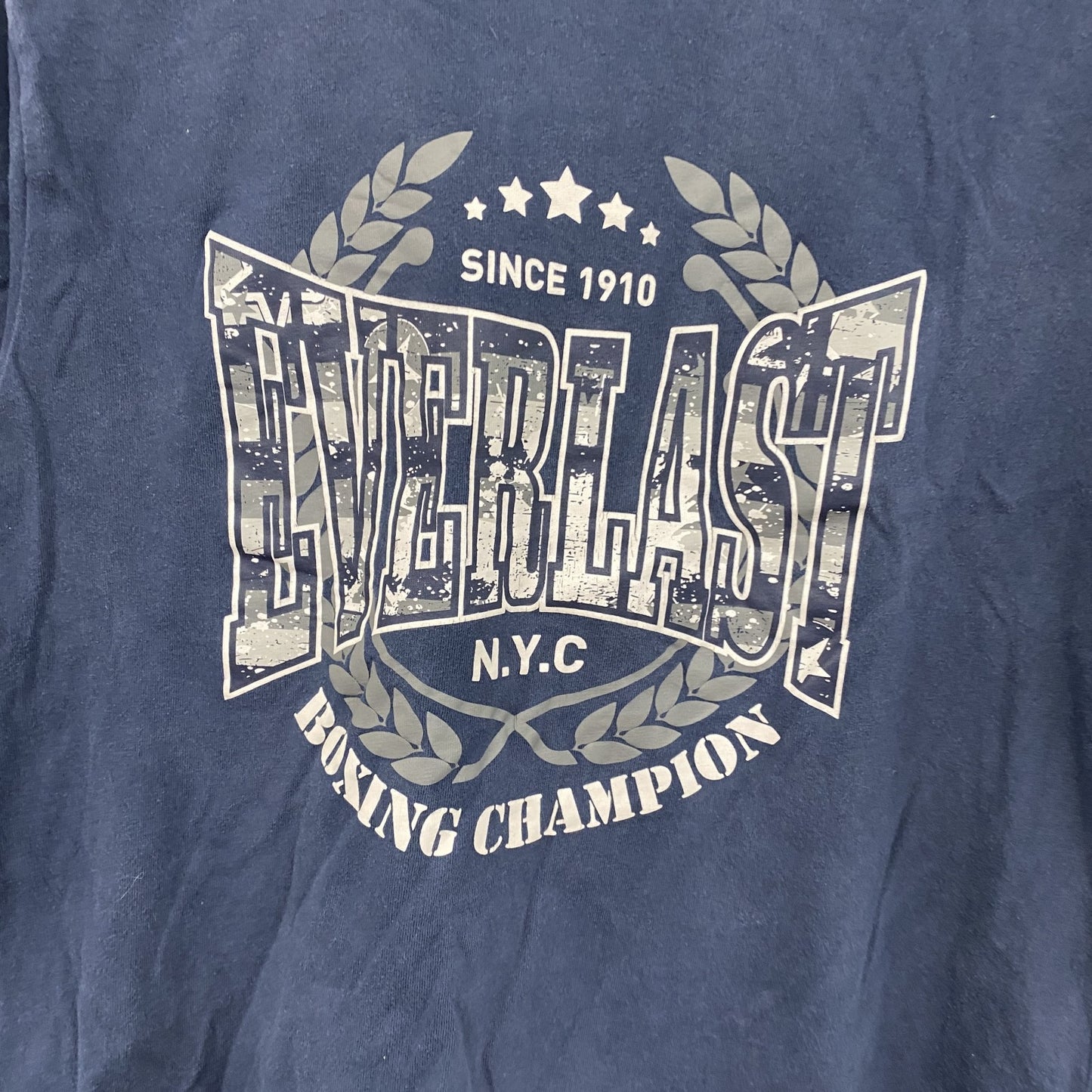 EVERLAST　半袖プリントTシャツ　紺　ネイビー　Lサイズ