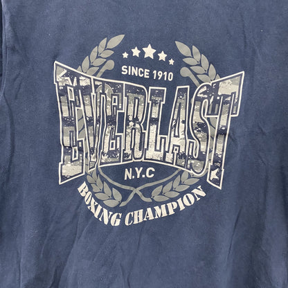 EVERLAST　半袖プリントTシャツ　紺　ネイビー　Lサイズ
