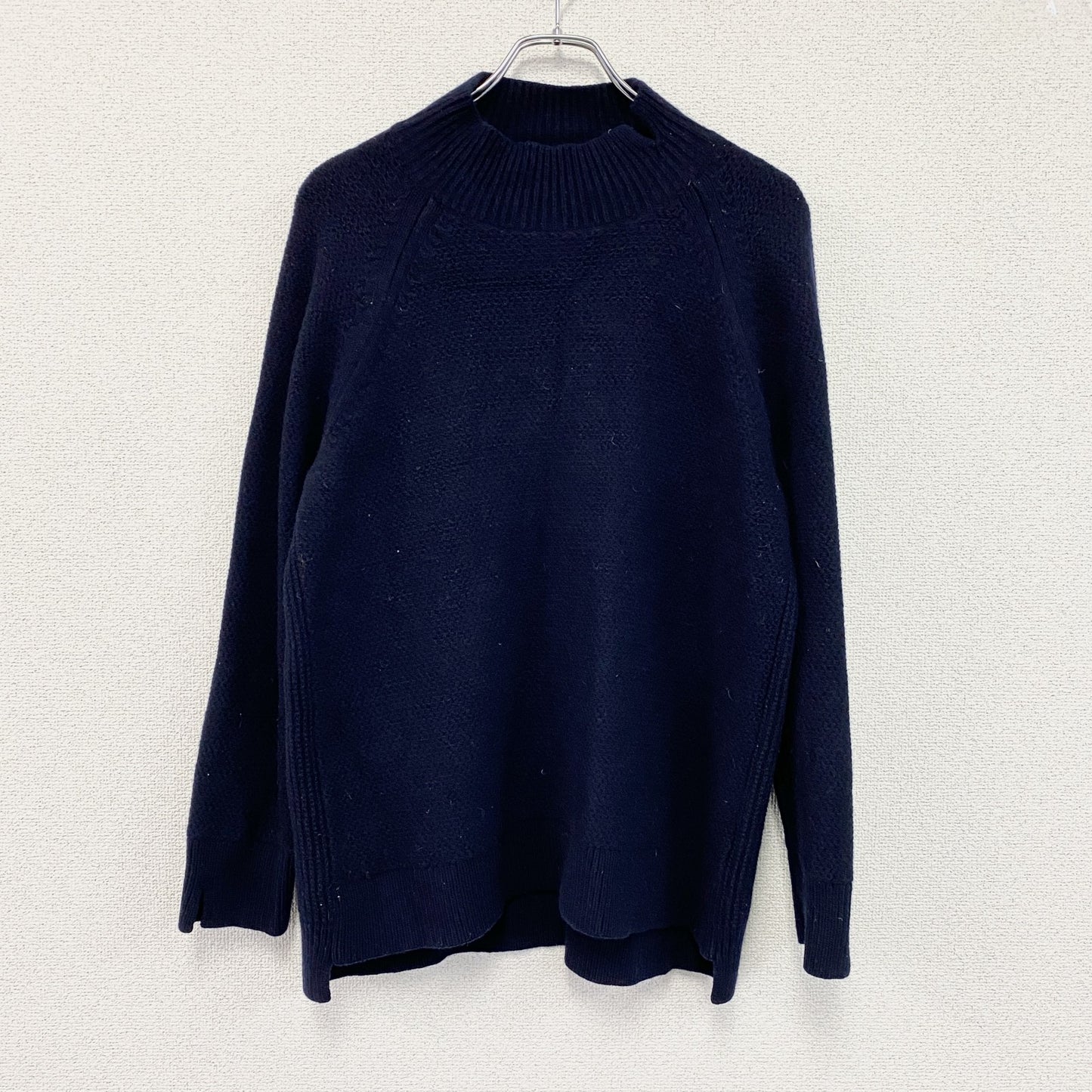 UNIQLO　ユニクロ　＋J　プレミアムラムケーブルハイネックセーター　紺　ネイビー　XLサイズ