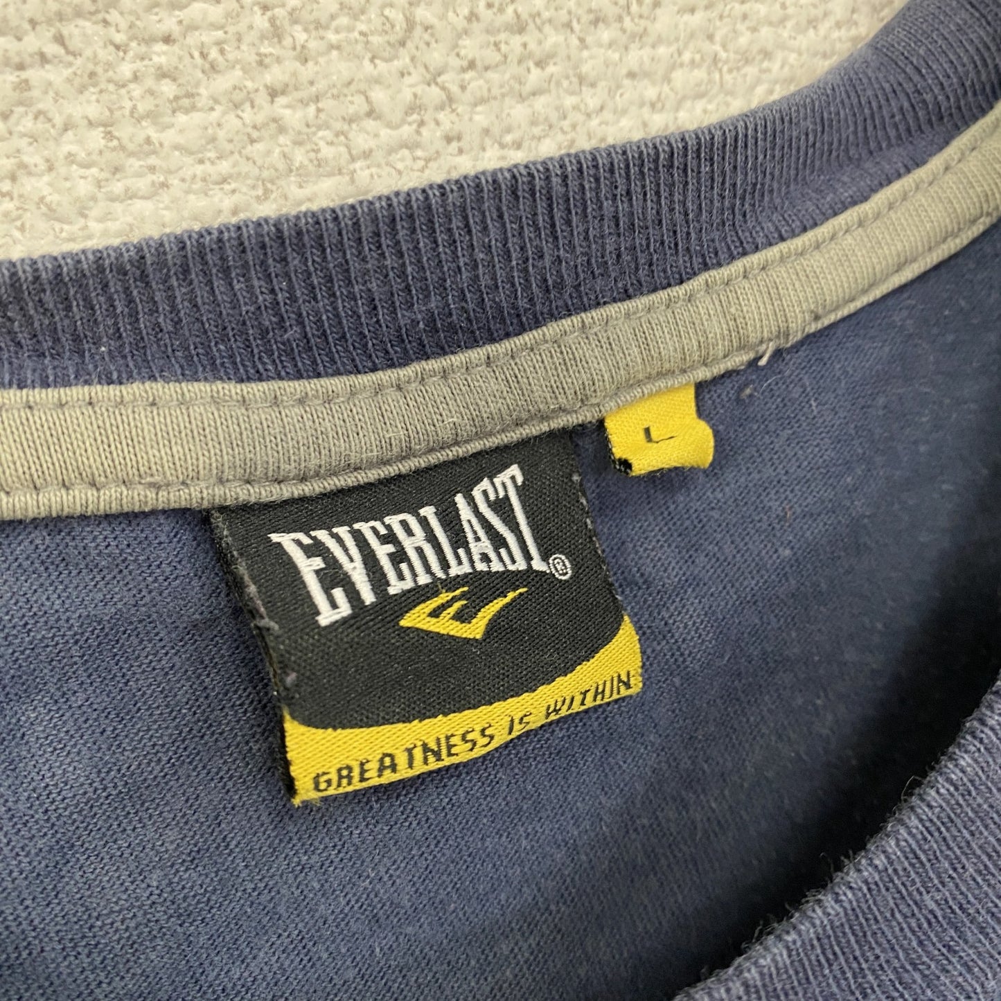 EVERLAST　半袖プリントTシャツ　紺　ネイビー　Lサイズ