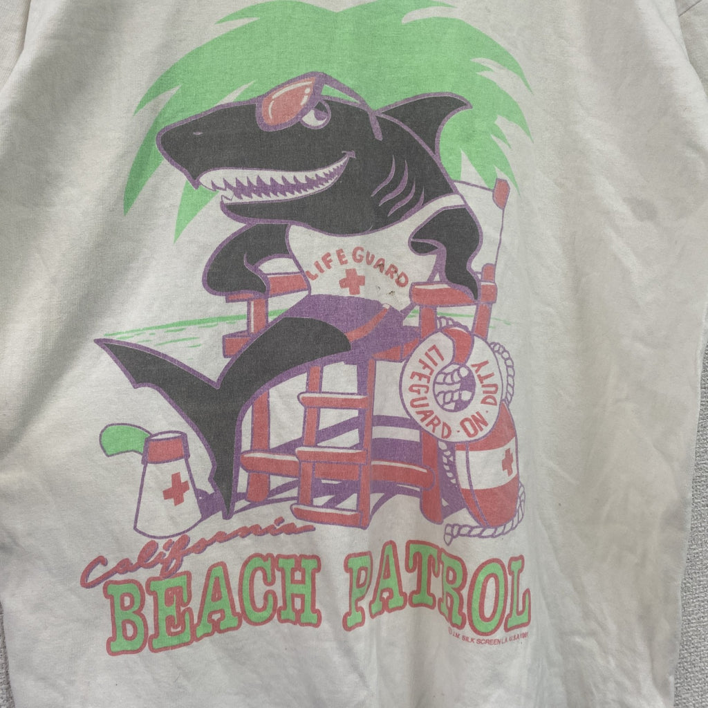 90s　J.M. SILK　ジェイ・エム・シルク　半袖プリントアニマルTシャツ　シングルステッチ　ヴィンテージ　白　ホワイト
