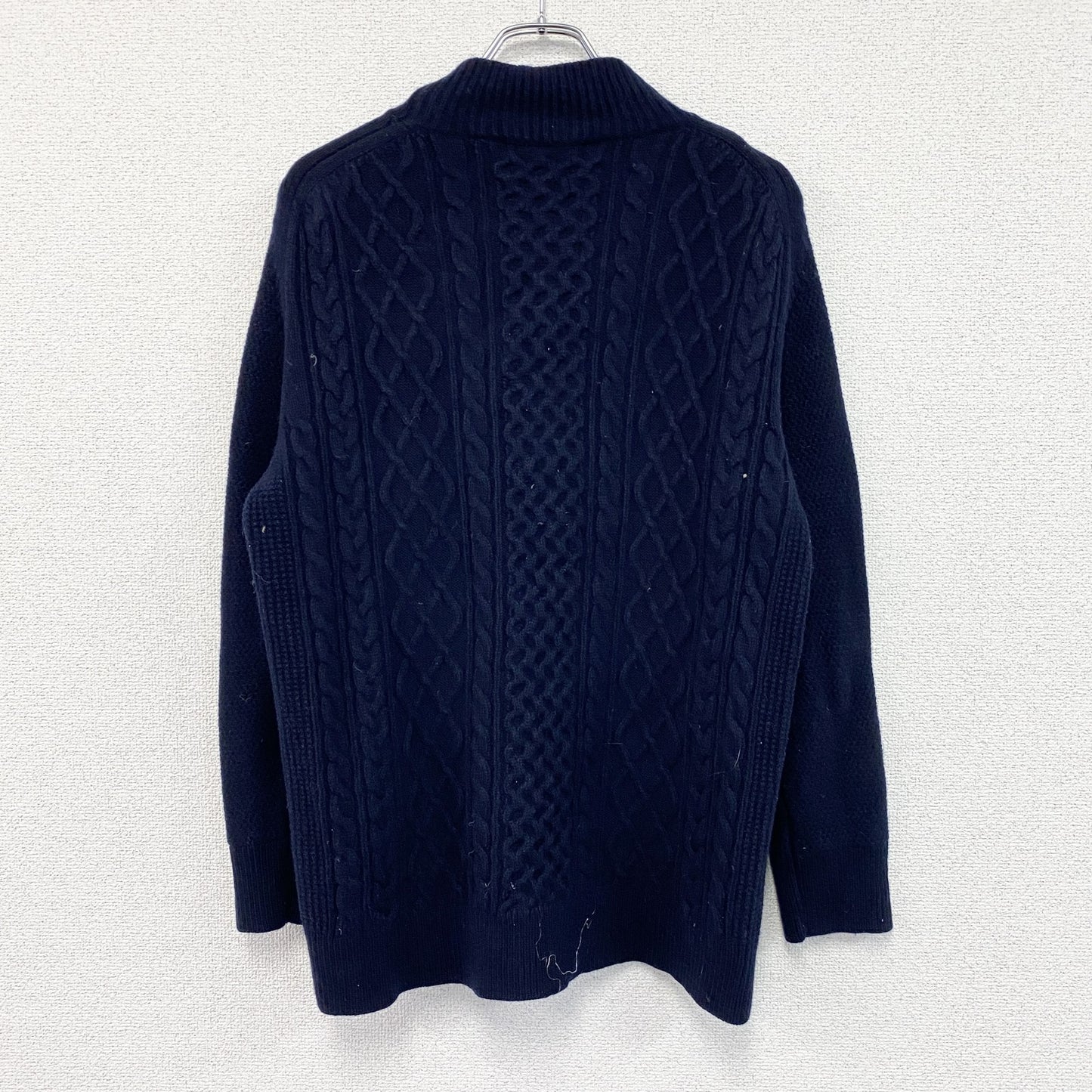UNIQLO　ユニクロ　＋J　プレミアムラムケーブルハイネックセーター　紺　ネイビー　XLサイズ