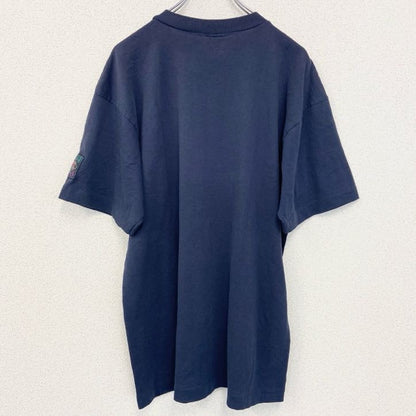 古着 used　90s　半袖キャラクタープリントTシャツ　アニマル柄　シングルステッチ　ヴィンテージ　ネイビー　紺　Lサイズ