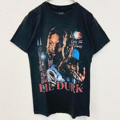 古着 used　LIL DURK リルダーク　半袖ラッパープリントTシャツ　クルーネック　黒　ブラック　Sサイズ