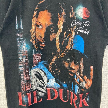 古着 used　LIL DURK リルダーク　半袖ラッパープリントTシャツ　クルーネック　黒　ブラック　Sサイズ
